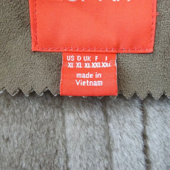 Vintage ESPRIT Faux Suede Tan Coat or Jacket, Lined, Removable Hood, Size XL EC - Picture 5 of 14